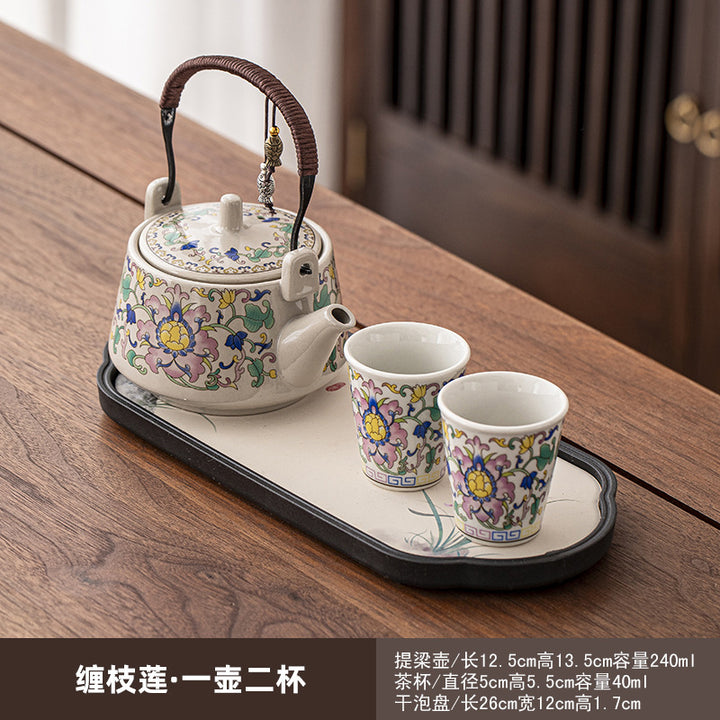 一壶二杯茶具套装家用宿舍酒店餐馆陶瓷功夫茶具泡茶壶茶杯会客