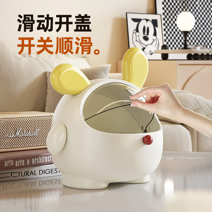 玄关收纳盒家用门口创意卡通塑料带盖大容量钥匙吧台多功能收纳盒