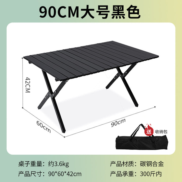 Outdoor Camping Folding Table & Chair Set – Portable Picnic Egg Roll Table Complete Kit