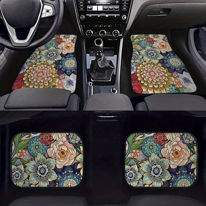 Vintage Car Foot Mat Carpet 4 Piece Set Stain Resistant Floor Mat TEMUFoot Mat Wholesale