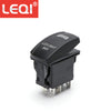 Rear lights尾灯图标 5脚红色双灯船型开关 24V镭雕LED翘板开关