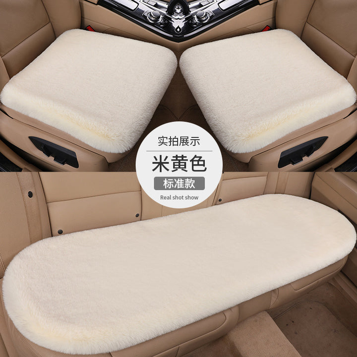 Thickened Winter __NS 99__h Car Seat Cushion – 3-Piece Backrest Short Fur Single Seat Cover