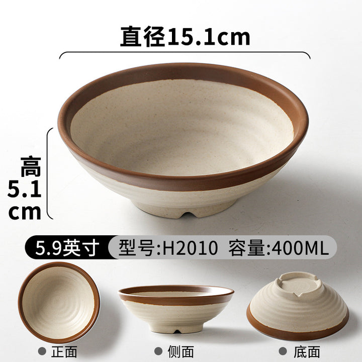 祥源美密胺创意复古餐具商用餐厅饭店火锅店盘子菜盘仿瓷塑料面碗