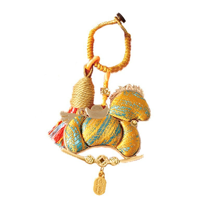 Horse Year Lucky Wealth Keychain – New Chinese Style Metal Key Ring