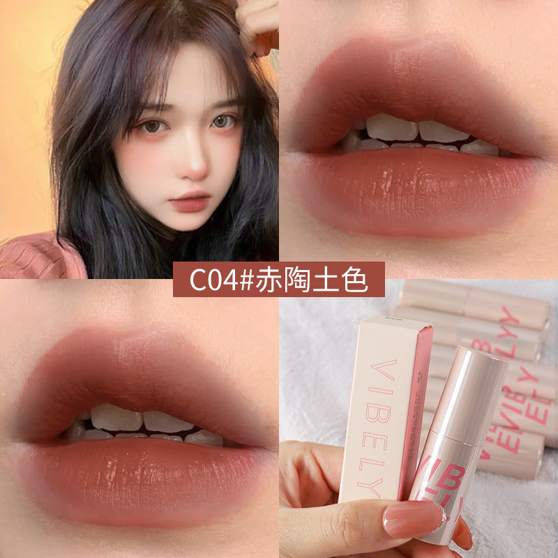 VIBELY微比莉轻雾感防水哑光唇釉丝绒雾面感持久唇泥口红跨境外贸
