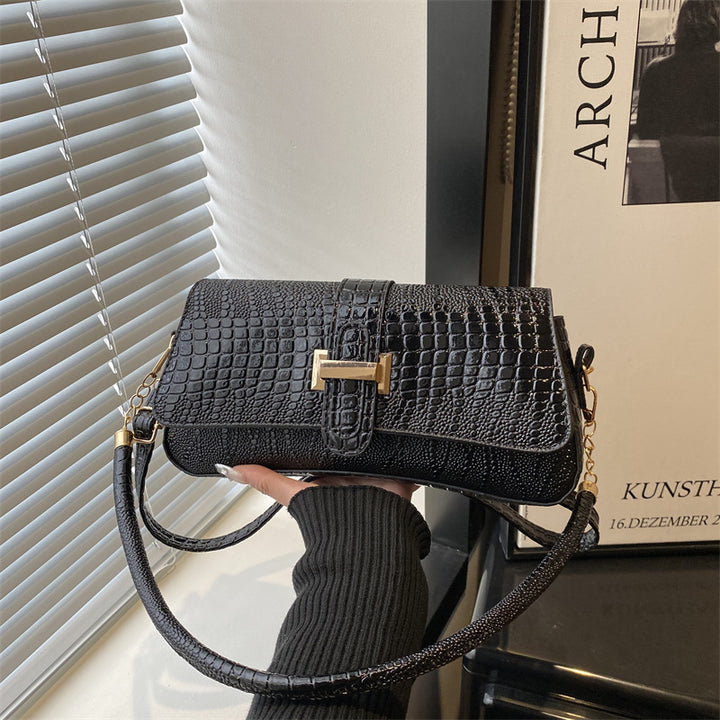 Spring New Retro Small Square Shoulder Bag – Women's Crocodile Pattern Bag