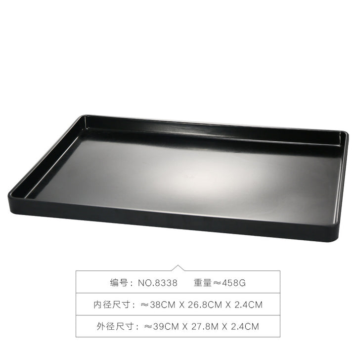 密胺托盘仿木纹餐饮餐具商用塑料端茶盘长方形食品级餐具套装特大