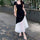 Plus Size French Short Sleeve Dress – Slim Waist Hepburn Style Color Block Midi Dress