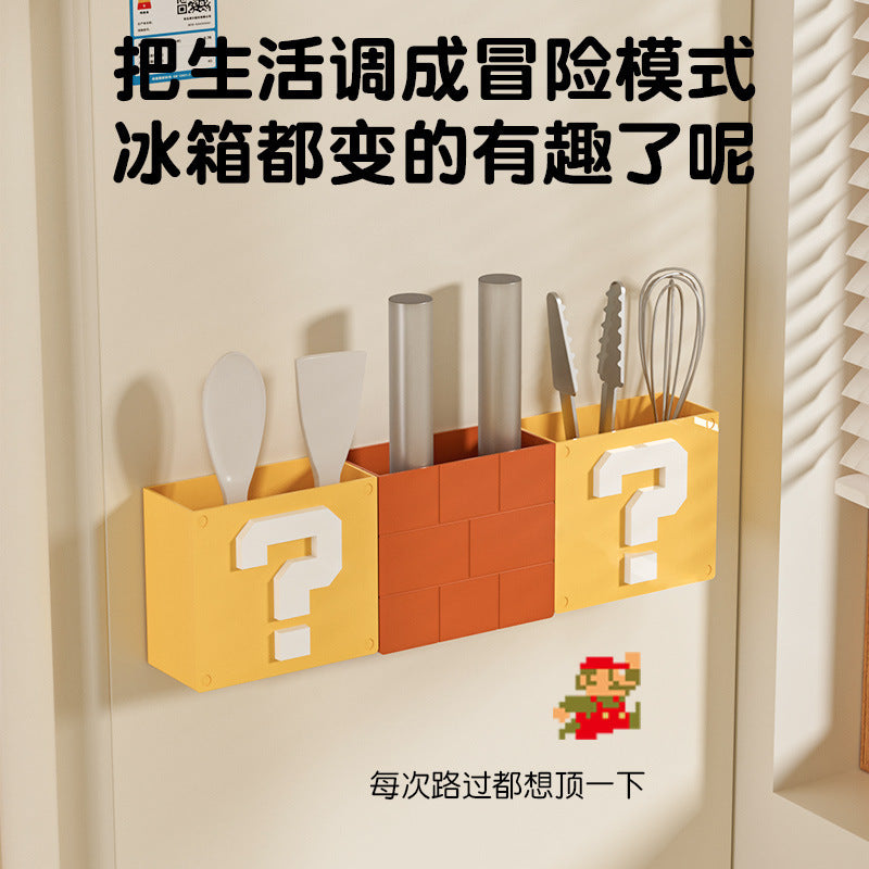 创意马里奥磁吸冰箱收纳盒家用厨房储物磁铁入户门置物盒批发代发