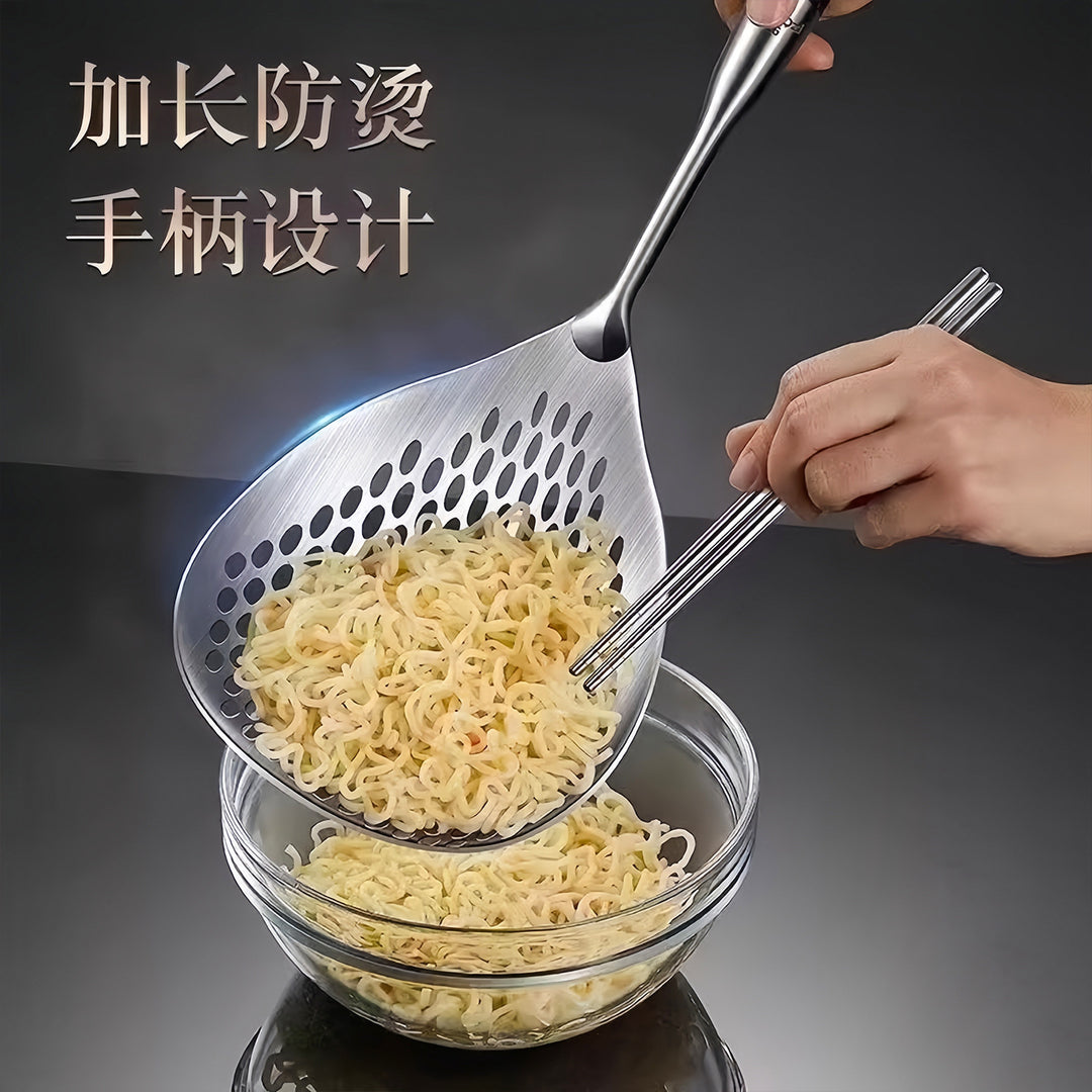 Large Stainless Steel Strainer Ladle – Food-Grade Thickened Kitchen Dumpling Skimmer