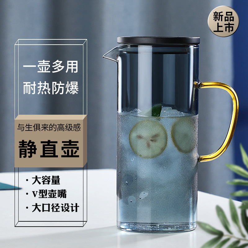 玻璃冷水壶加厚创意家用果汁壶带盖过滤北欧风耐高温茶壶水杯套装