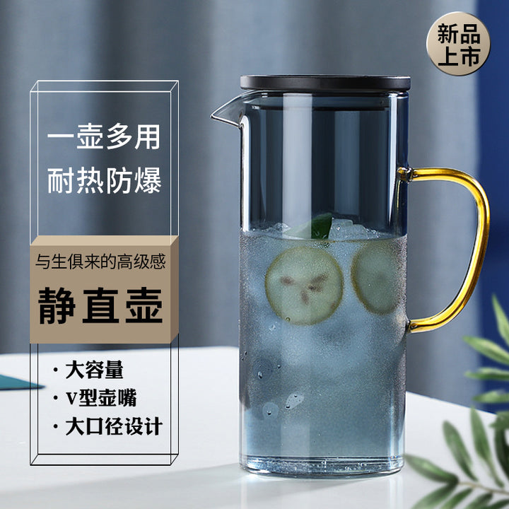 玻璃冷水壶加厚创意家用果汁壶带盖过滤北欧风耐高温茶壶水杯套装