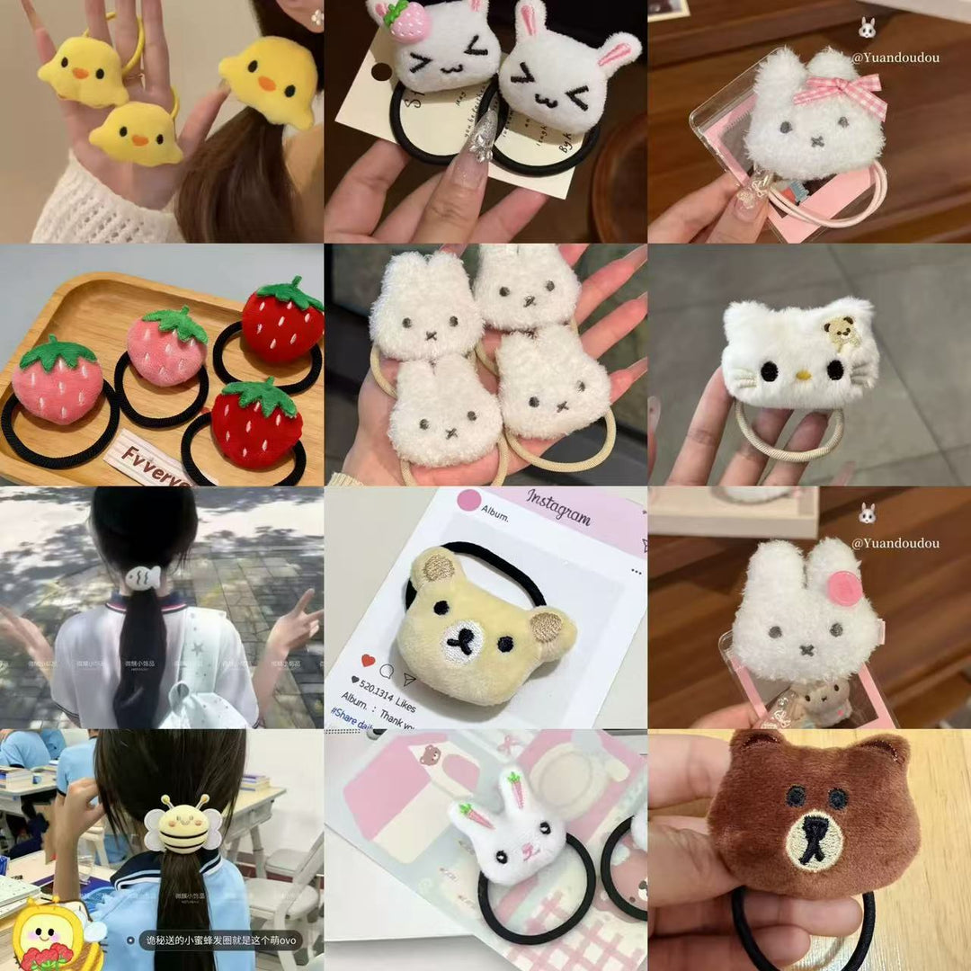 小红书小黄鸡发绳少女心马尾发圈创意设计炸头发发饰合集萌系头绳