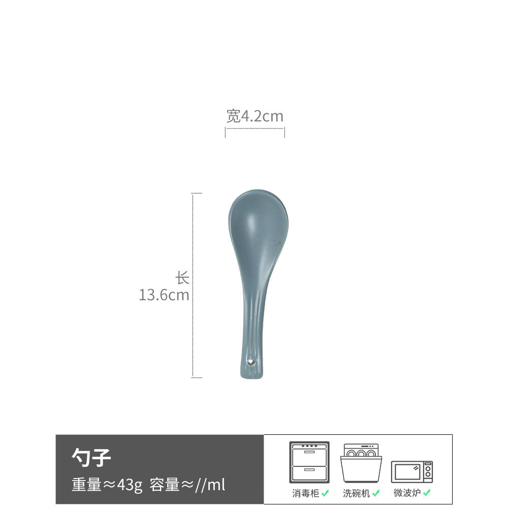 日式好看的勺子高颜值陶瓷饭勺家用汤勺甜品勺餐具调羹匙商用餐饮