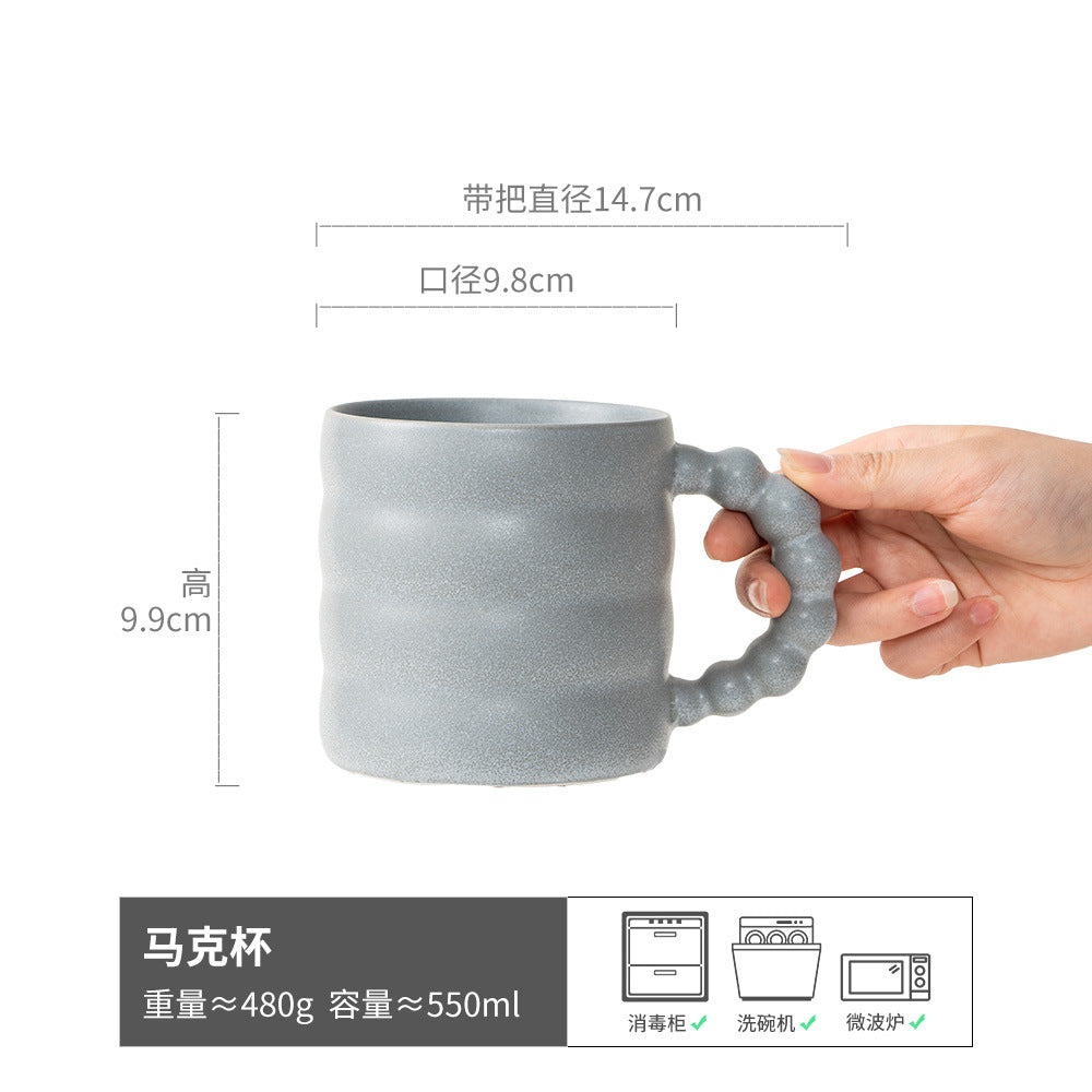 早餐杯日式家用陶瓷餐具大容量杯子复古盘子网红水杯批发马克杯