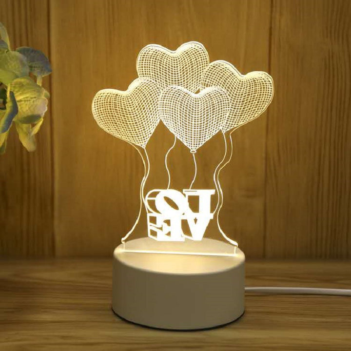 批发3D小夜灯 USB儿童卡通圣诞礼物小夜灯手写亚克力七彩遥控台灯