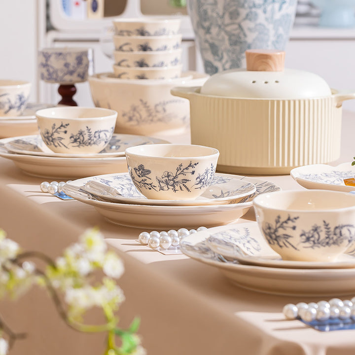 KANGMO Underglaze Ceramic Bowl Set - Premium Unique Light Luxury Tableware