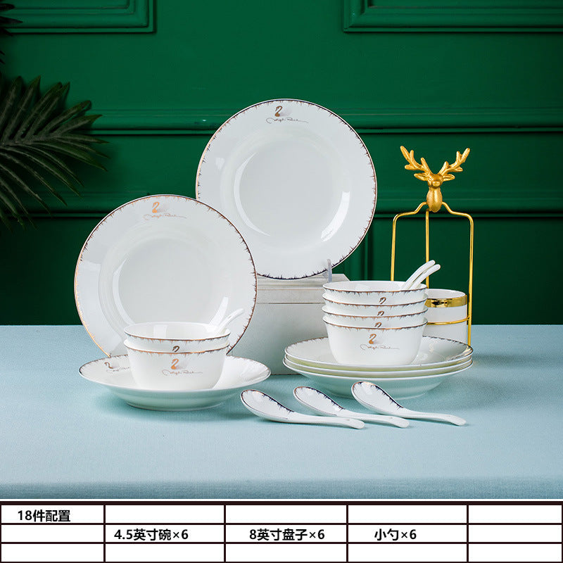 碗碟套装景德镇陶瓷餐具套装陶瓷盘子饭碗家用吃饭碗送礼厂家批发