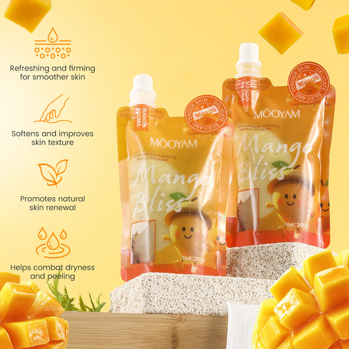 外贸全英文Mango Bath Salt Scrub去角质光滑肌肤芒果浴盐磨砂膏