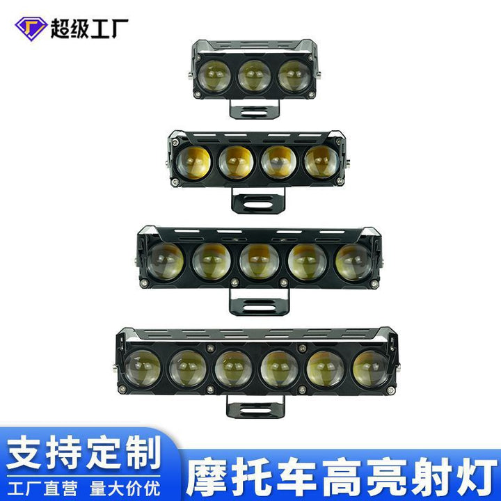 Dual Color White Yellow Motorcycle __NS 73__ Headlight – 3-Lens Upgrade Bulb