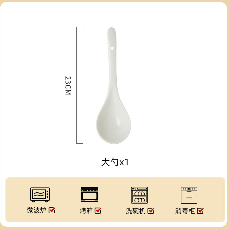 家用纯白釉下彩陶瓷餐具高级感米饭碗碗碟套装饭碗面碗汤碗组合