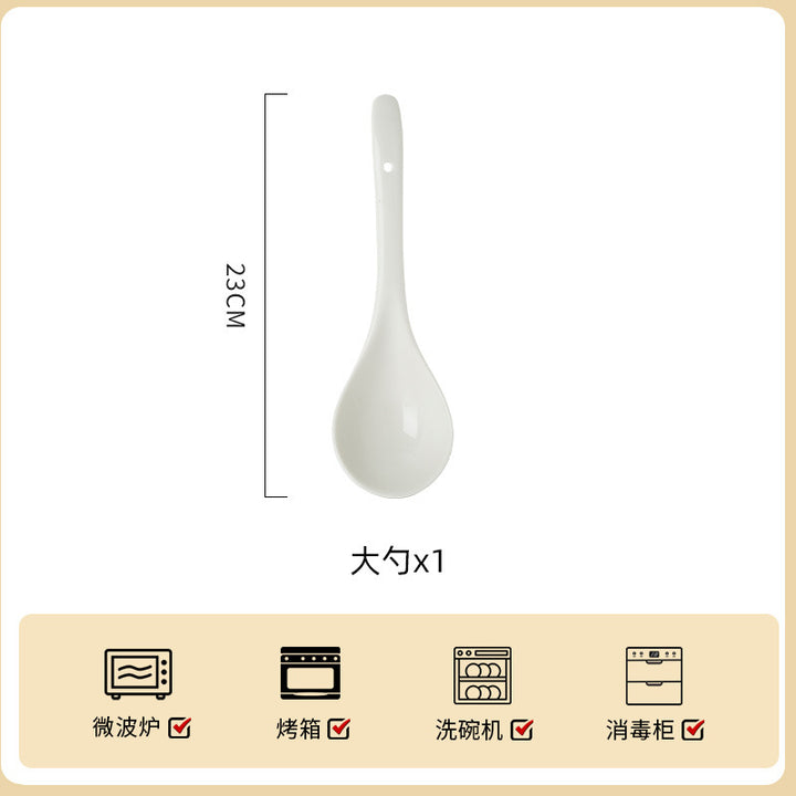 家用纯白釉下彩陶瓷餐具高级感米饭碗碗碟套装饭碗面碗汤碗组合