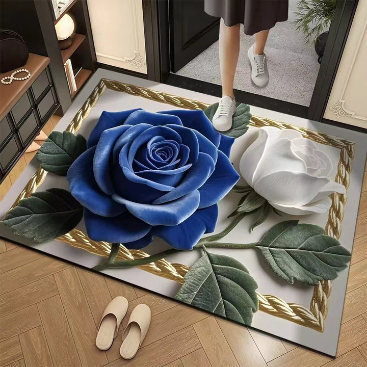 3 DFloral Floor Mat Entryway Durable Stain Resistant Non Slip Foot Mat
