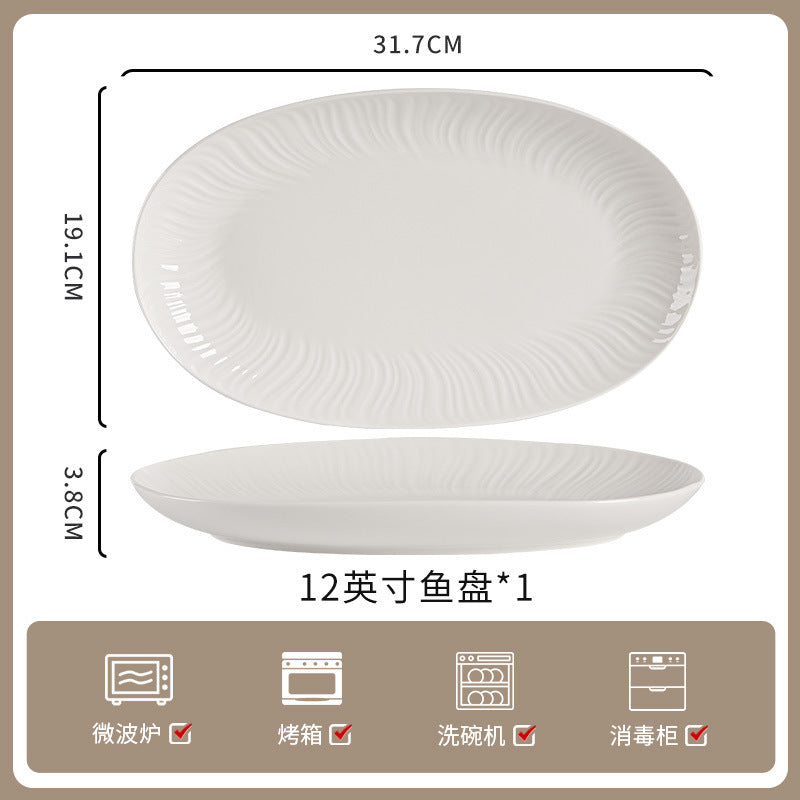 家用纯白釉下彩陶瓷餐具高级感米饭碗碗碟套装饭碗面碗汤碗组合