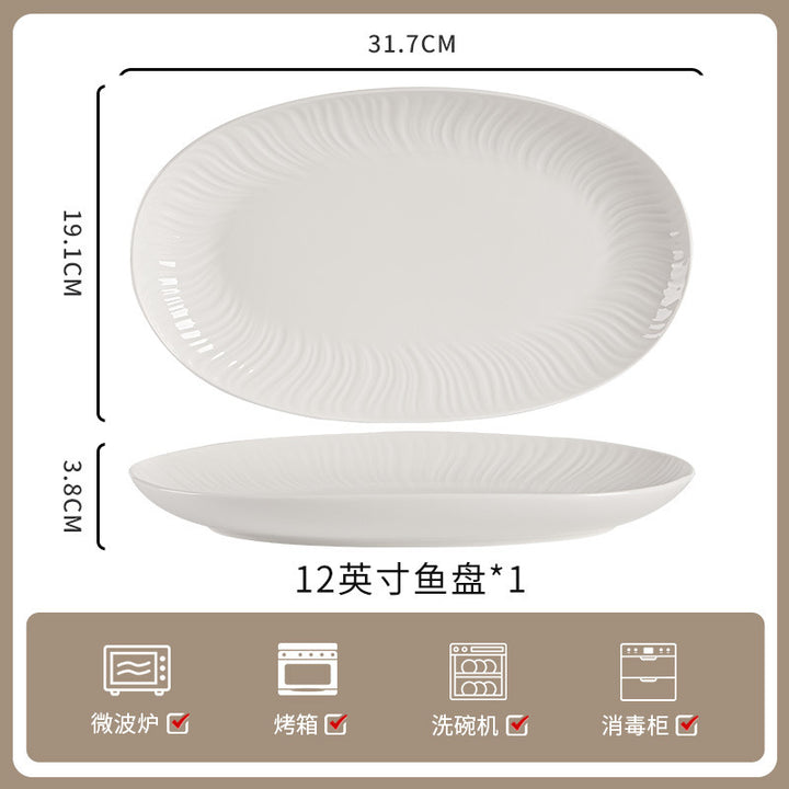家用纯白釉下彩陶瓷餐具高级感米饭碗碗碟套装饭碗面碗汤碗组合