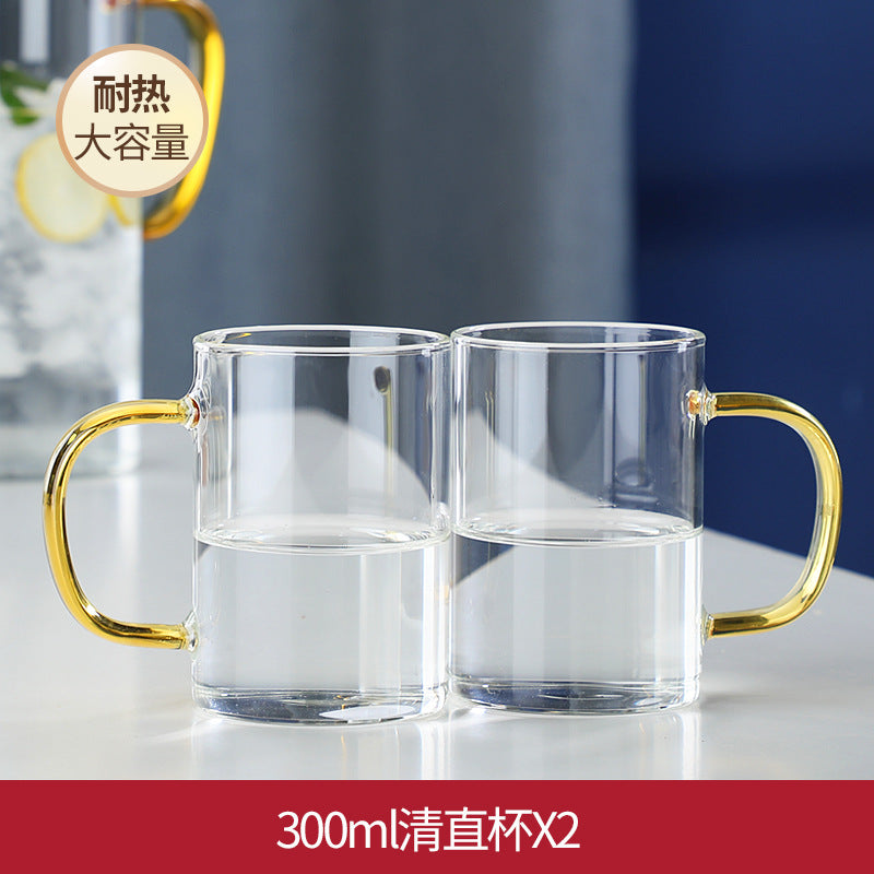 玻璃冷水壶加厚创意家用果汁壶带盖过滤北欧风耐高温茶壶水杯套装