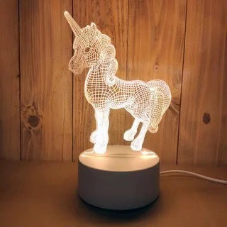 批发3D小夜灯 USB儿童卡通圣诞礼物小夜灯手写亚克力七彩遥控台灯