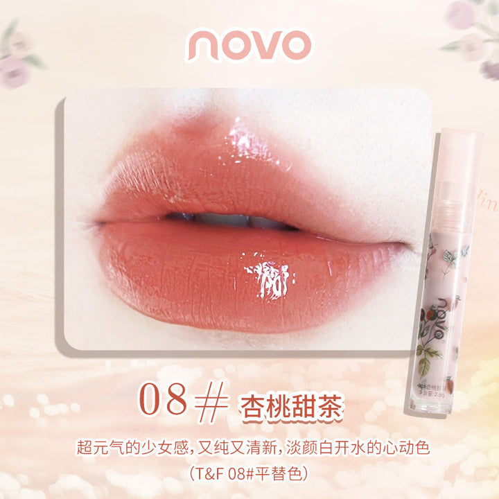 NOVO花涧蜜语水光镜面唇釉嘟嘟唇滋润保湿女学生平价唇彩显白口红