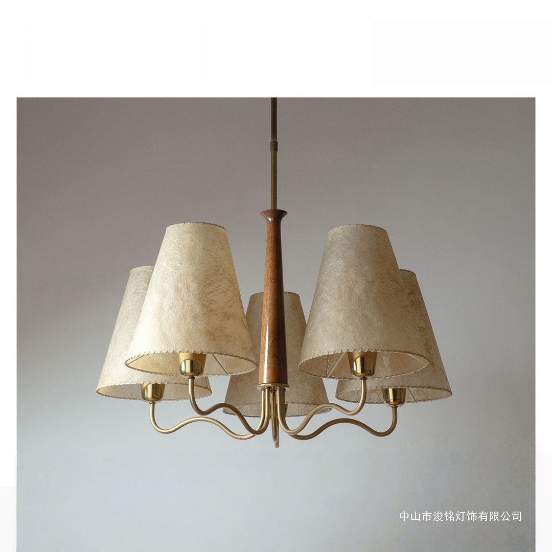 中古世纪古董西洋吊灯卧室复古灯羊皮纸木老钱风餐厅客厅主灯