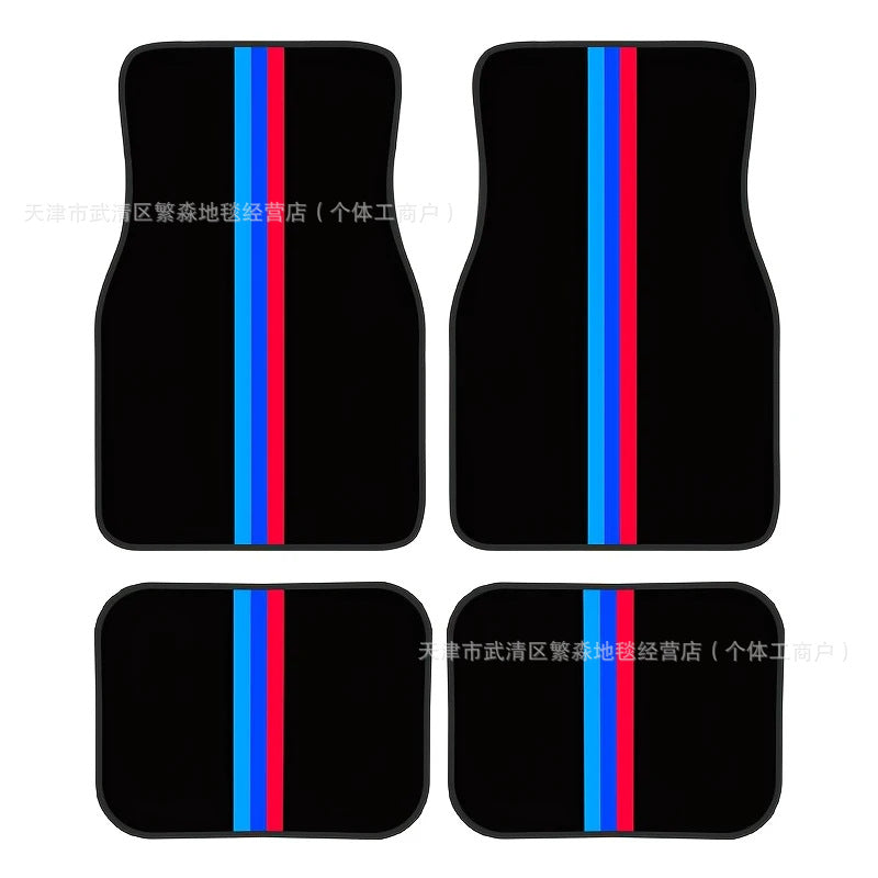 代发TEMU简约线条汽车脚垫车内防尘垫子四件套耐磨易打理汽车地垫