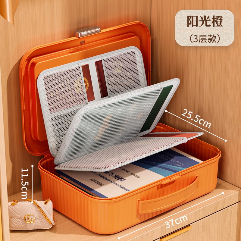 证件收纳盒包大容量家用神器家庭证书房产户口本文件专用包整理箱