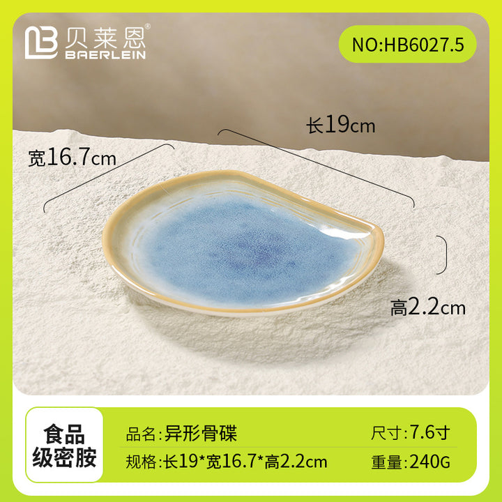密胺餐具高档盘碗碟套装商用酒店专用高级感摆台四件套盘新款餐具
