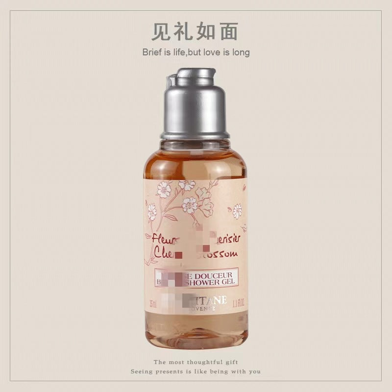Cherry Blossom Travel Bath 2-Piece Set – Shower Gel & Body Lotion 35 ml Holiday Gift