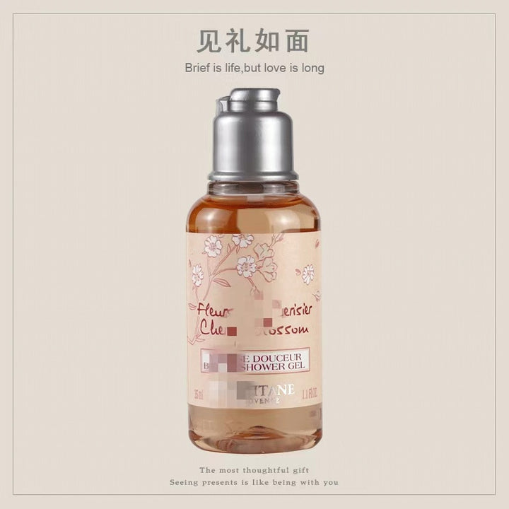 Cherry Blossom Travel Bath 2-Piece Set – Shower Gel & Body Lotion 35 ml Holiday Gift