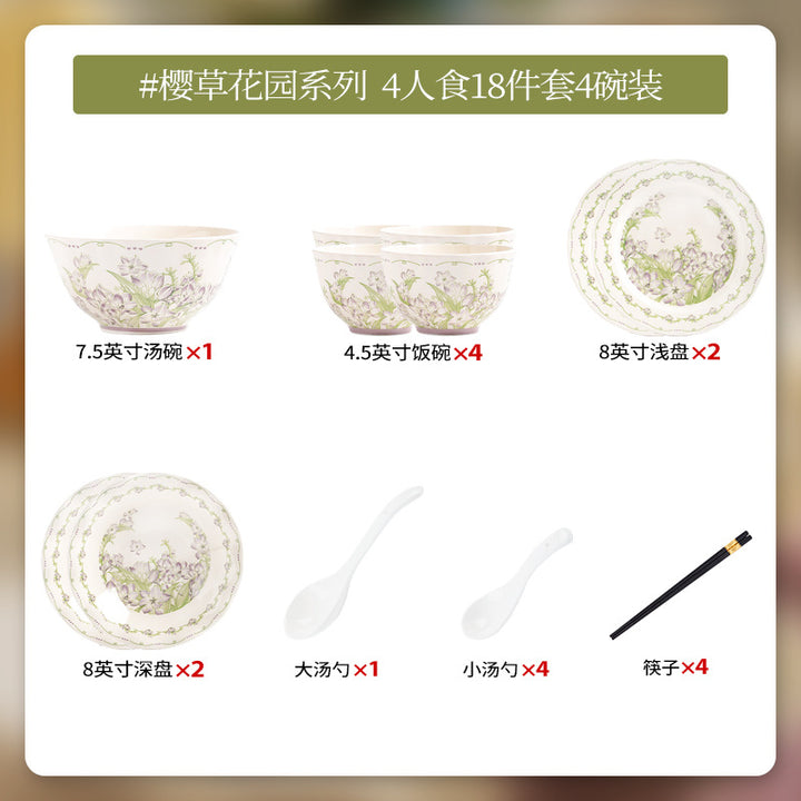 KANGMO Underglaze Color Dinner Set - Rustic Newlywed Tableware Housewarming Gift