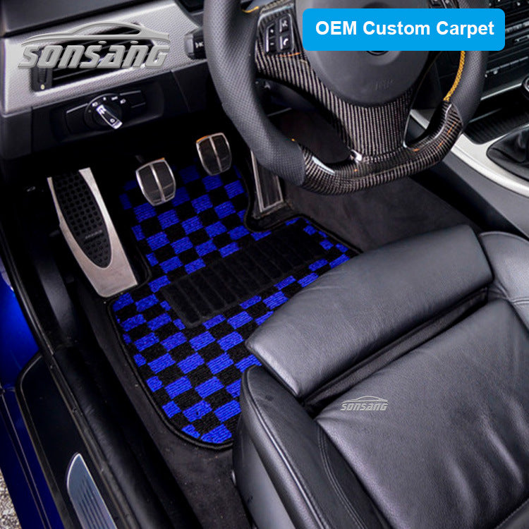 Checkered Floor Mats 汽车地毯 内装饰专用马赛克格子汽车脚垫