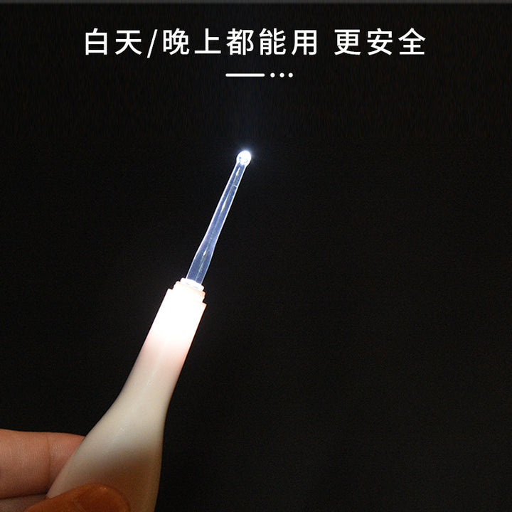玛莉安发光耳勺套装可拆卸塑料掏耳垢清洁器带灯采耳工具批发1720