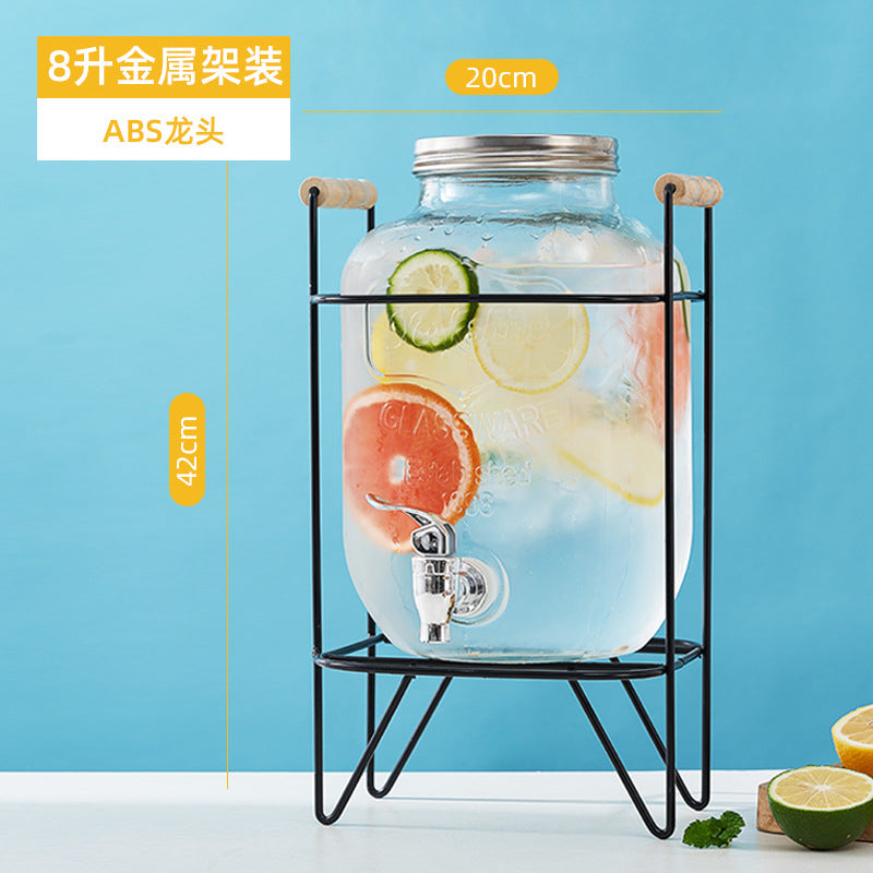 网红可乐酒炮 玻璃果汁鼎果汁罐 大容量饮料桶梅森罐酿酒瓶酵素桶