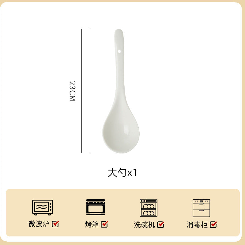 釉下彩家用纯白陶瓷餐具高级感米饭碗碗碟套装饭碗面碗汤碗组合