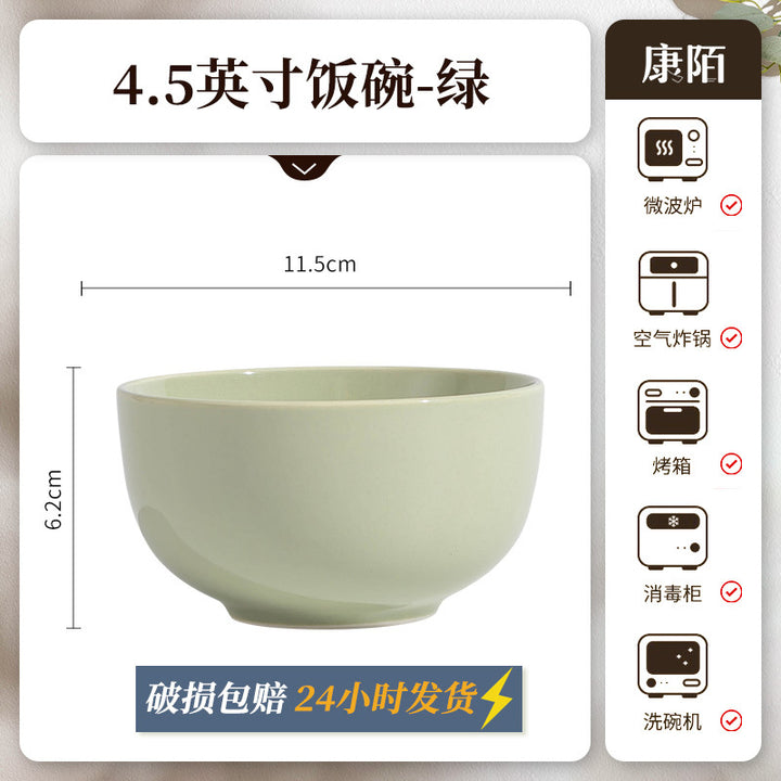 KANGMO Cream Style Ceramic Rice Bowl Set New - Noodle Bowls & Plates Set
