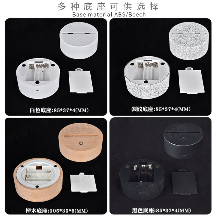 3D台灯小夜灯LED亚克力氛围灯跨境专供五大联赛皇马曼联队标系列