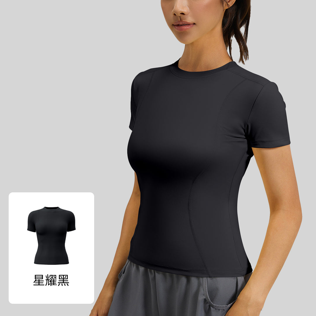 聚衣堂春夏修身运动短袖T恤瑜伽服上衣女健身紧身跑步瑜伽短袖