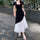Plus Size French Short Sleeve Dress – Slim Waist Hepburn Style Color Block Midi Dress