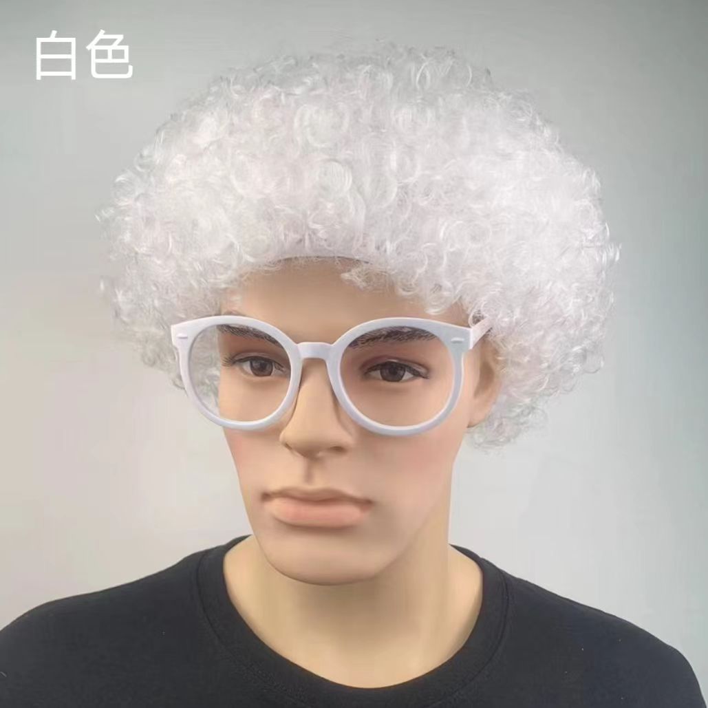 爆炸头假发搞怪小丑头套演出搞笑道具彩色假发套幼儿园表演区材料