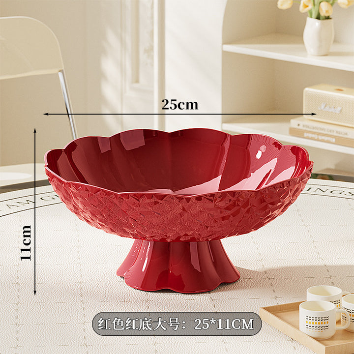 Luxury Fruit Plate with Bow Detail - High-End Living Room Decor & Candy Tray