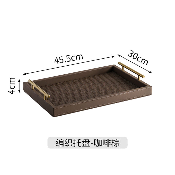 手提遥控器收纳盒高级创意客厅茶几桌面分类整理盒皮质玄关收纳盒